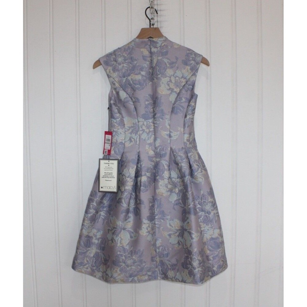 Vince Camuto Floral Jacquard Pleated Fit & Flare‎ Cocktail Wedding Guest Dress 0 - Picture 11 of 12